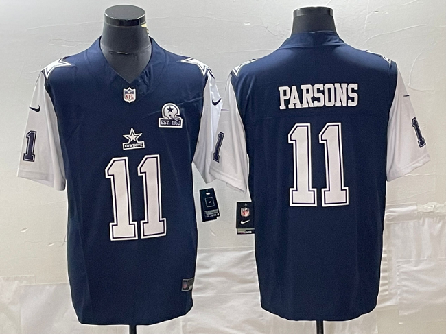 Men's Dallas Cowboys #11 Micah Parsons Navy 2023 F.U.S.E. With 1960 Patch Vapor Limited Stitched Football Jersey Men's Dallas Cowboys #11 Micah Parsons Navy 2023 F.U.S.E. With 1960 Patch Vapor Limited Stitched Football Jersey